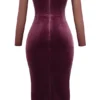 Leora Mulberry Strapless Midi Dress