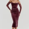 Leora Mulberry Strapless Midi Dress