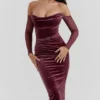 Leora Mulberry Strapless Midi Dress