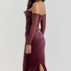 Leora Mulberry Strapless Midi Dress