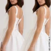 Letitia White Stretch Cotton Mini Dress