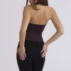 Lia Chocolat Satin Waist Cinch Corset Top