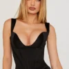 Liberty Black Satin Corset