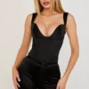 Liberty Black Satin Corset