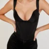 Liberty Black Satin Corset