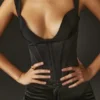 Liberty Black Satin Corset