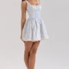 Liesl Blue Striped Pintucked Mini Dress
