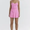 Lil French Pink Floaty Mini Skirt