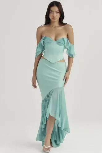 Lila Jade Ruffle Maxi Skirt