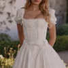 Lili White Cotton Detachable Corset Mini Dress