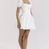 Lili White Cotton Detachable Corset Mini Dress