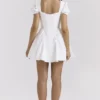 Lili White Cotton Detachable Corset Mini Dress