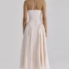 Lilli Blush Peek-a-Boo Keyhole Cotton Midi Dress