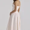 Lilli Blush Peek-a-Boo Keyhole Cotton Midi Dress
