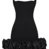 Lilou Black Ruffle Hem Dress
