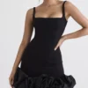 Lilou Black Ruffle Hem Dress