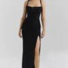 Lini Black Mesh Maxi Dress