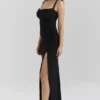Lini Black Mesh Maxi Dress