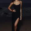 Lini Black Mesh Maxi Dress