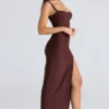 Lini Burgundy Stretch Mesh Maxi Dress