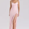 Lini Soft Pink Mesh Maxi Dress