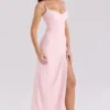 Lini Soft Pink Mesh Maxi Dress