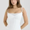 Lini White Mesh Maxi Dress