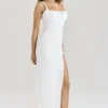 Lini White Mesh Maxi Dress