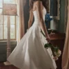 Liora White Cotton Broderie Anglaise Trim Midi Sundress