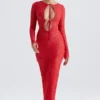 Lisandra Red Lace Maxi Dress