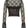 Lisette Black Lace Corset Top with Bolero