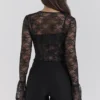Lisette Black Lace Corset Top with Bolero