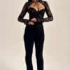Lisette Black Lace Corset Top with Bolero
