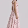 Livia Pink Vintage Rose Cotton Midi Sundress