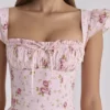 Livia Pink Vintage Rose Cotton Midi Sundress