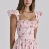 Livia Pink Vintage Rose Cotton Midi Sundress