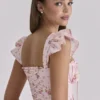 Livia Pink Vintage Rose Cotton Midi Sundress