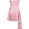 Lola Pink Jacquard Draped Mini Dress