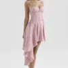 Lola Pink Jacquard Draped Mini Dress