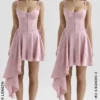 Lola Pink Jacquard Draped Mini Dress