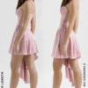 Lola Pink Jacquard Draped Mini Dress