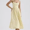 Lolita Buttercup Vintage Floral Print Cotton Corset Sundress