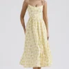 Lolita Buttercup Vintage Floral Print Cotton Corset Sundress