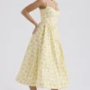 Lolita Buttercup Vintage Floral Print Cotton Corset Sundress