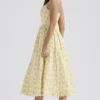 Lolita Buttercup Vintage Floral Print Cotton Corset Sundress