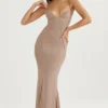 Loren Latte Corset Maxi Dress