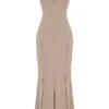 Loren Latte Corset Maxi Dress
