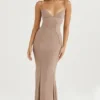 Loren Latte Corset Maxi Dress