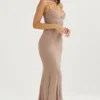 Loren Latte Corset Maxi Dress