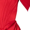 Loretta Red Satin Off Shoulder Dress